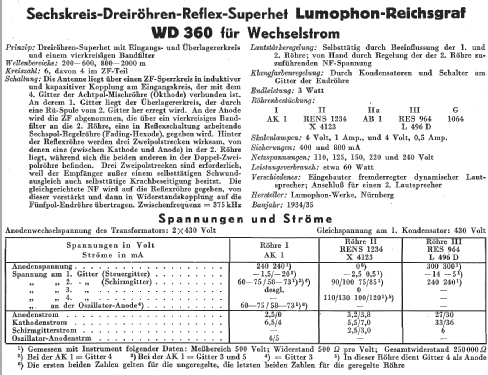 Reichsgraf WD360; Lumophon, Bruckner & (ID = 14556) Radio
