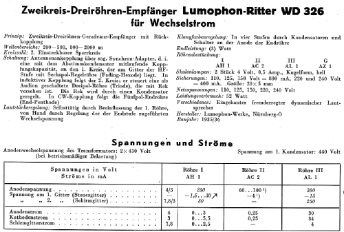 Ritter WD326; Lumophon, Bruckner & (ID = 14564) Radio