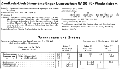 W30; Lumophon, Bruckner & (ID = 14582) Radio