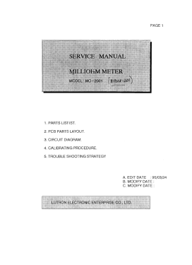 Digital Milliohm Meter MO-2001; Lutron; Taipei (ID = 2911326) Equipment