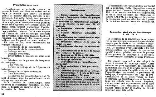 Oscilloscope ME108; Mabel Electronique; (ID = 3093865) Equipment