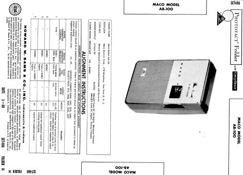 AB-100 ; Maco Electric Corp.; (ID = 563060) Radio