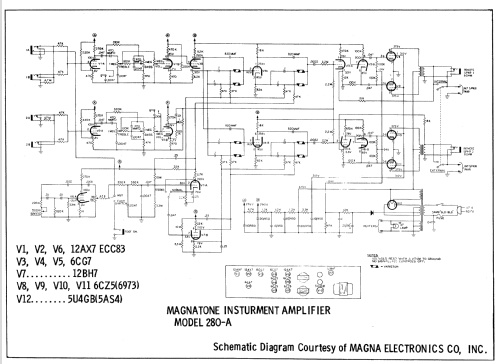 Magnatone 280-A ; Magna Electronics (ID = 726642) Ampl/Mixer