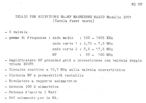 3001 MA-MF; Magnadyne Radio; (ID = 206647) Radio