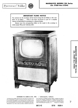 104 Series Ch= CT303; Magnavox Co., (ID = 3026725) Television