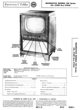 104 Series Ch= CT310; Magnavox Co., (ID = 3026831) Televisore