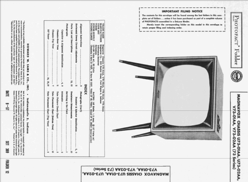 Ch= U73-01AA ; Magnavox Co., (ID = 2429289) Television