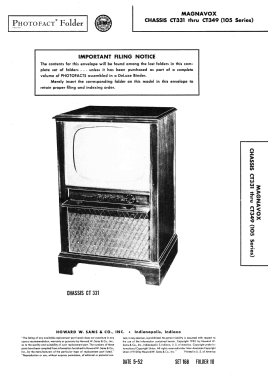 Chassis CT343 ; Magnavox Co., (ID = 3053565) Télévision