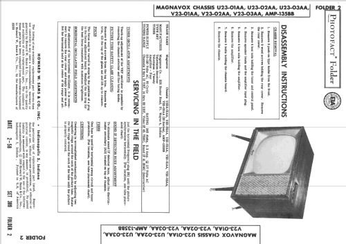 Chassis U23A-01AA ; Magnavox Co., (ID = 2537585) Television