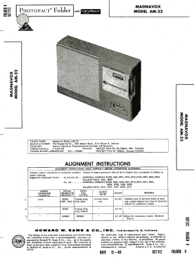 Pocket Mate 6 Transistor AM-22 ; Magnavox Co., (ID = 2951188) Radio