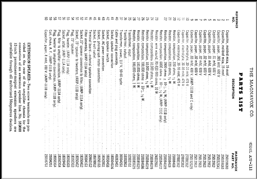 AMP-111 ; Magnavox Co., (ID = 340036) Ampl/Mixer