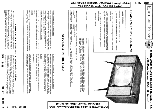 Chassis Ch= U25-01AA; Magnavox Co., (ID = 833761) Television