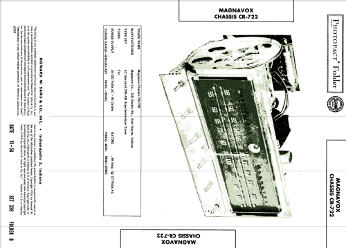 Chassis CR-722; Magnavox Co., (ID = 1965746) Radio