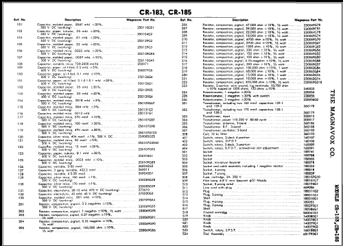 CR-183 ; Magnavox Co., (ID = 466987) Radio