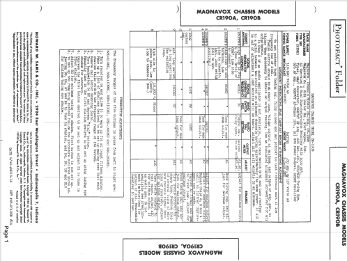 CR-190A ; Magnavox Co., (ID = 1403746) Radio