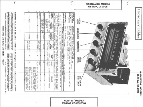 CR-210B ; Magnavox Co., (ID = 1450675) Radio