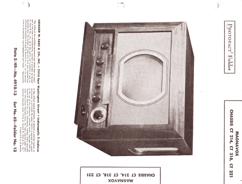 CT-221; Magnavox Co., (ID = 1281323) Television