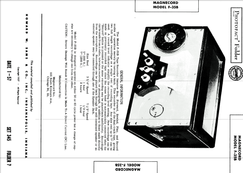 F35-B ; Magnecord, Inc. (ID = 1777701) Enrég.-R