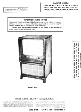 1600B ; Majestic Radio & (ID = 2884842) Television