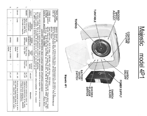 Portable Radio-Phono Combination 4P1; Majestic Radio & (ID = 962335) Radio