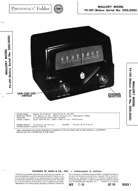 UHF Converter TV-101; Mallory, P.R. & Co.; (ID = 3141487) Adapter