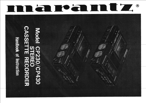 Stereo Cassette Recorder CP230; Marantz Sound United (ID = 1742864) R-Player