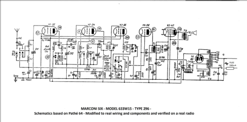 Marconi Six 525 Ch= 633W, 633W1, 633W15; Marconi marque, Cie. (ID = 2695812) Radio
