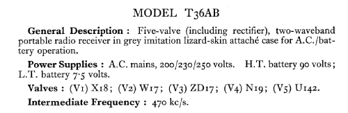 T36AB; Marconi Co. (ID = 549904) Radio