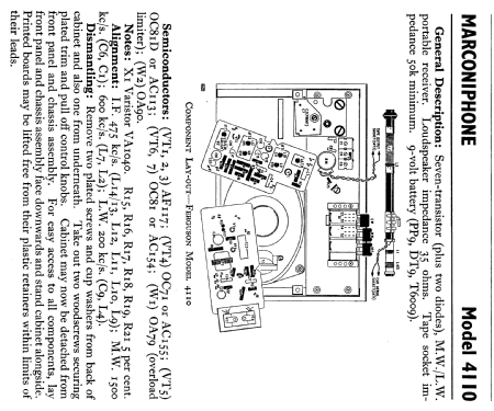 Transistor Seven 4110; Marconi Co. (ID = 768480) Radio