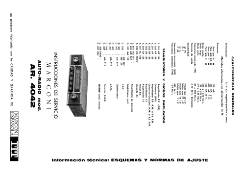 AR-4042; Marconi Española S.A (ID = 2227691) Car Radio