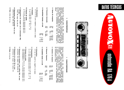 RA-176A; Autovox SPA; Roma (ID = 2229787) Car Radio