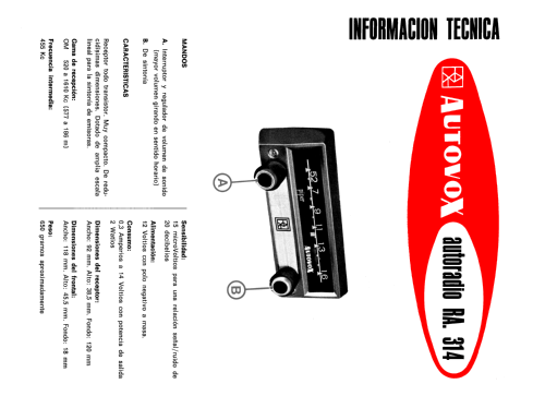 RA-314; Marconi Española S.A (ID = 2231736) Car Radio