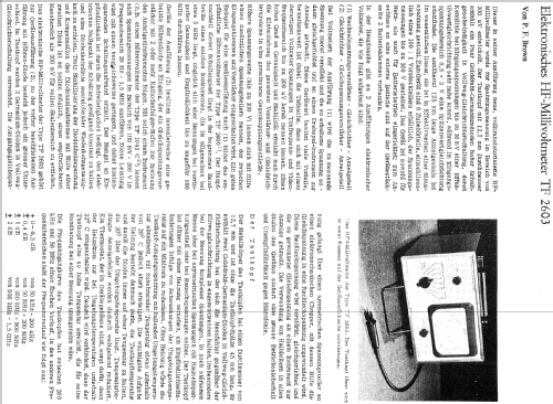 RF Electronic Voltmeter TF2603; Marconi Instruments, (ID = 751890) Equipment