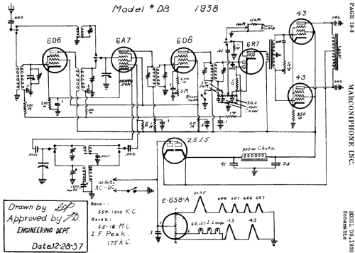 D-8 1938; Marconiphone - (ID = 491221) Radio