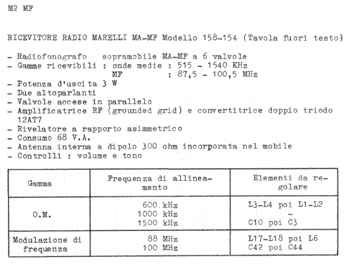 RD158-MF; Marelli Radiomarelli (ID = 692153) Radio