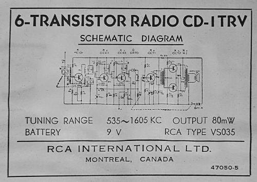 6-Transistor Radio CD-I TRV - RCA type VS035; Marlboro Brand (ID = 2994836) Radio