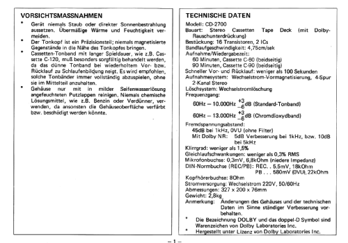 CD2700; MARS-Radio-Stereo; (ID = 1192746) Enrég.-R