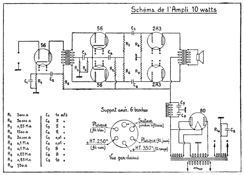 Amplificateur 10W ; Martin, V.; Paris, (ID = 2066285) Sonido-V