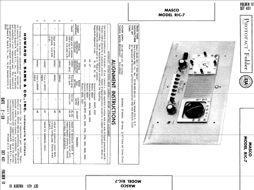 Masco RIC-7 'Wife Saver' ; Masco Mark Simpson (ID = 645506) Radio