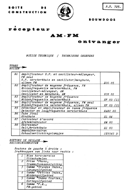 Ontvanger AM FM P.T. 725; MBLE, Manufacture (ID = 3108103) Radio