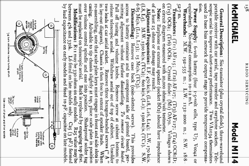 M114; McMichael Radio Ltd. (ID = 726701) Radio