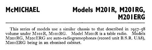 M201ERG; McMichael Radio Ltd. (ID = 576065) Radio