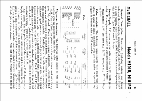 M201ERG; McMichael Radio Ltd. (ID = 576066) Radio