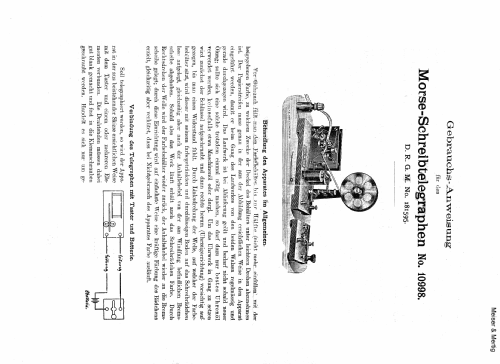 Morse-Schreibtelegraph No. 10998; Meiser & Mertig; (ID = 2538078) Morse+TTY