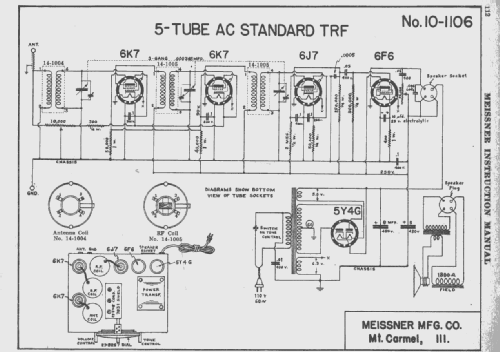 5-Tube AC T.R.F. Kit 10-1106; Meissner Mfg. Div., (ID = 2728719) Kit