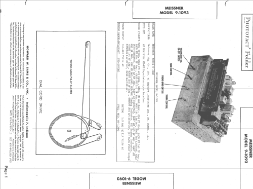 9-1093 FM-AM Tuner-Amplifier; Meissner Mfg. Div., (ID = 1481946) Radio