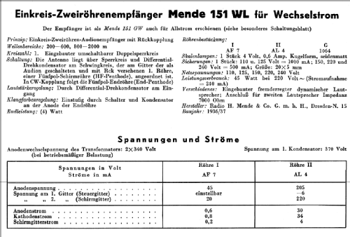 151WL; Mende - Radio H. (ID = 28027) Radio