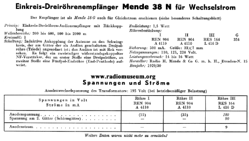 Mende 38 38W ; Mende - Radio H. (ID = 28673) Radio