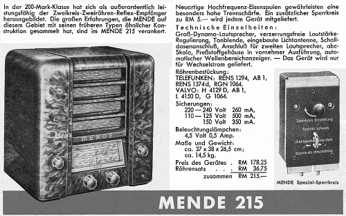 Geradeaus M215 ; Mende - Radio H. (ID = 1476470) Radio