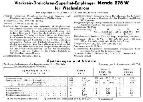 Oktoden-Super M278-W ; Mende - Radio H. (ID = 2918807) Radio